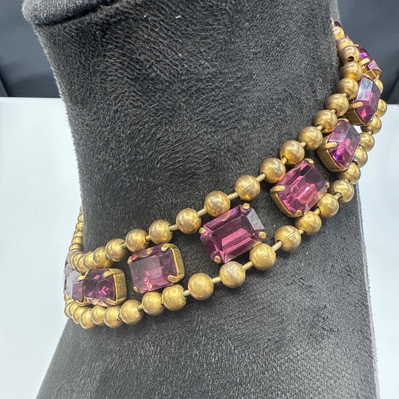 Art Deco amethyst glass necklace - Picture 7 of 14